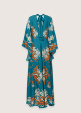 robe kimono réversible turquoise éclatant