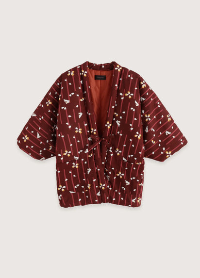 veste kimono fleuri japonais