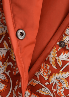 veste kimono en terracotta avec imprimé floral
