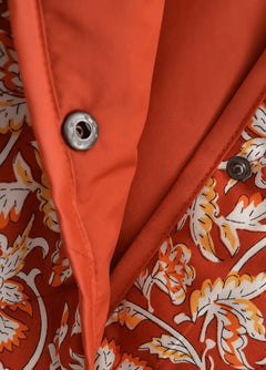 veste kimono en terracotta avec imprimé floral