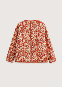 veste kimono matelassée floral terracotta