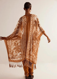 veste kimono avec motifs floraux