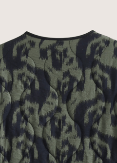 kimono vert olive avec motif ikat
