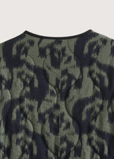 kimono vert olive avec motif ikat
