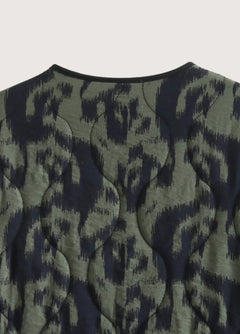 kimono vert olive avec motif ikat