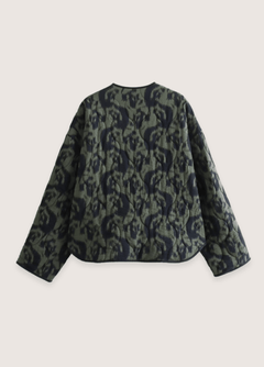 veste kimono vert olive ikat français