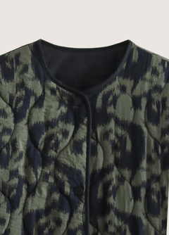 veste kimono en ikat vert olive