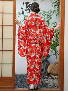 kimono léger en tissu avec tsuru